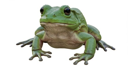Obraz premium Green frog isolated against white background