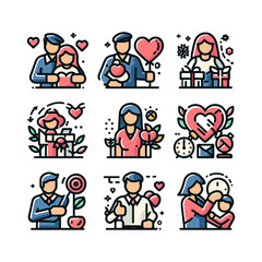 Naklejka premium collection of Father's Day Mother's Day Icons