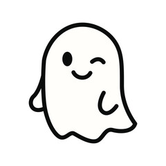 A cartoon icon of a ghost with one eye winking, giving it a playful or mischievous look.