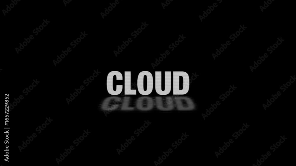 Poster cloud text animation. cloud style, design elements motion graphics. banner sign template signboard 4