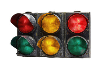 Close-up of a vintage traffic light