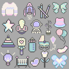 baby bundle pack pixel art retro