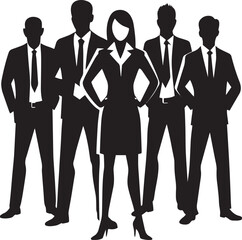  Business People Standing Silhouette – Corporate Team and Leadership
