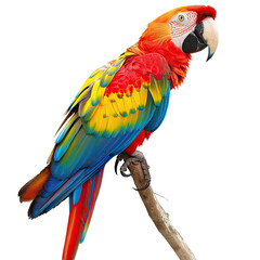 Obraz premium and keyword list based on the image.. Parrot Perching, Side View, on Tree Branch