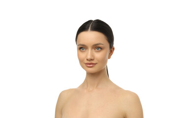 Model exudes confidence on a clear backdrop, isolated on white, PNG