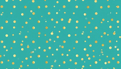 Gold polka dots on a teal background.