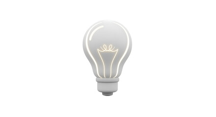 Illuminated Light Bulb Floating in Darkness Modern LED Lamp with Bright Glow