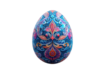 Ornate Easter egg, vibrant colors, intricate design