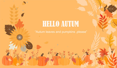 autumn background with leaves