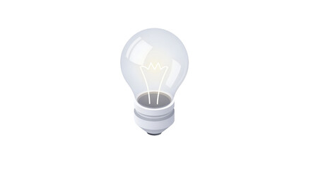 Obraz premium Illuminated Light Bulb on Transparent Background with Reflection
