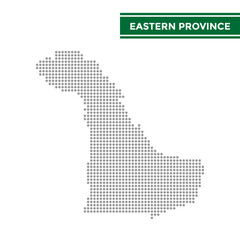 Dotted map of Eastern Province in Saudi Arabia