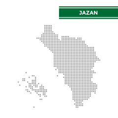 Dotted map of Jazan Province in Saudi Arabia