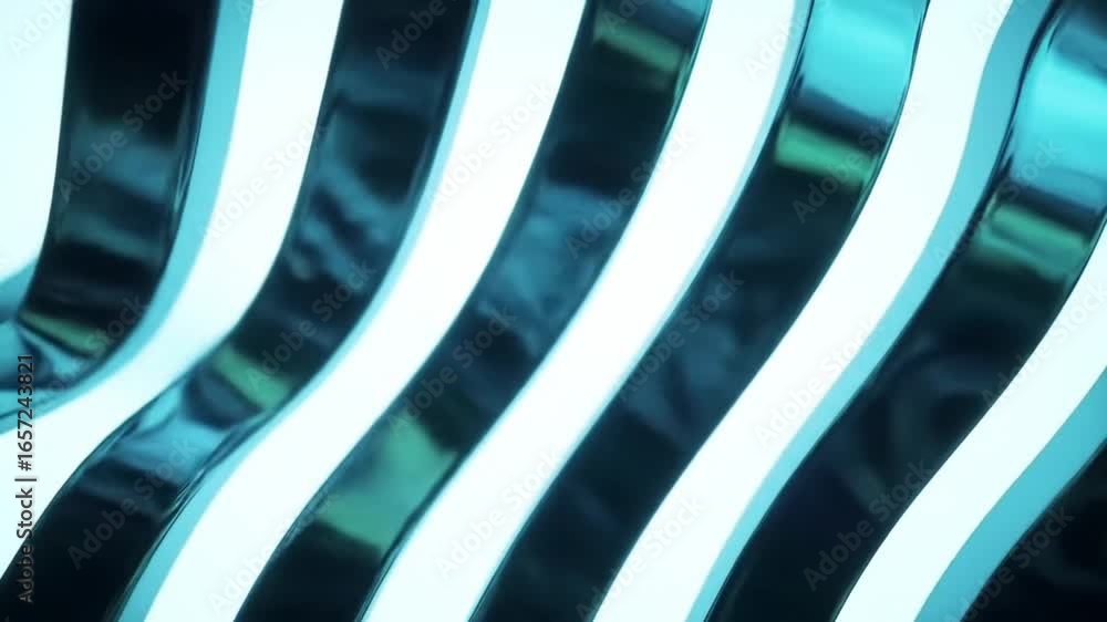 Poster abstract teal metallic wave pattern gleaming