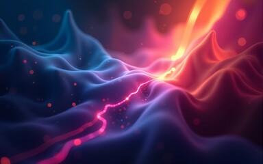 Obraz premium Vibrant Abstract Design With Glowing Elements Generative. High quality