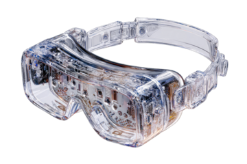 Clear safety glasses angled view