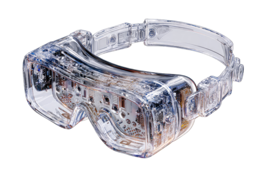 Clear safety glasses angled view