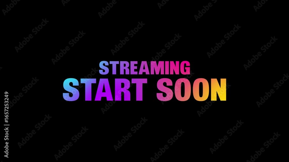 Poster streaming start soon text animation. streaming start soon style, design elements motion graphics. ba