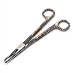 Stainless Steel Tweezers with Gold Accents for Precision Crafting and Laboratory Use on White Background