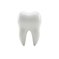 A single healthy white molar tooth with two roots isolated on a transparent background for dental care and hygiene concepts isolated on transparent background