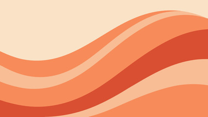 Abstract background with flowing waves of warm orange and coral hues curve line