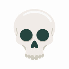 Fototapeta premium Simple, stylized illustration of a human skull on a white background, perfect for Halloween or medical themes.