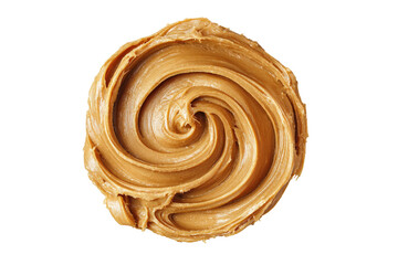 Swirling, smooth peanut butter in a circular pattern