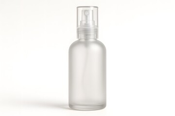 Large Frosted Glass Spray Bottle with Transparent Cap for Cosmetic Packaging Mockup