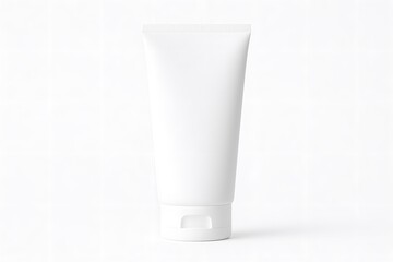 Minimal White Cosmetic Tube Mockup for Lotion Cream or Skincare Packaging