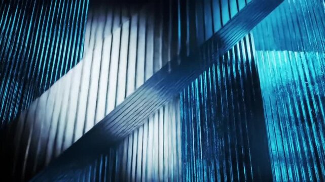 Ribbed textures gleam in shades of blue