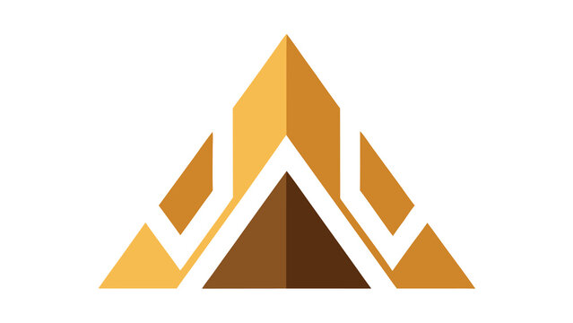Abstract Geometric Mountain Peak Logo on White Background vector illustration