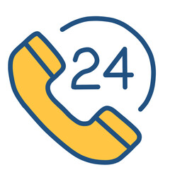 vector illustration of an 24 hrs call sign