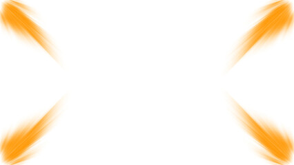 Orange focus frame with blurred motion lines pointing to the center. Isolated action effect PNG...
