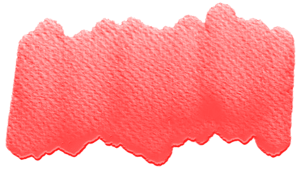 Red watercolor brush stroke with a rough paper texture. Isolated coral red paint swatch PNG clip art on a transparent background for a bold design element, label, or background.