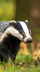 Obraz premium Badger in the forest