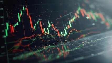 Stock market data on screen