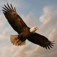 Obraz premium Eagle in Flight with Spread Wings