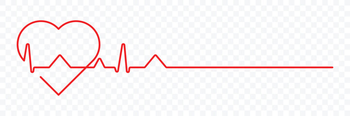 Heart beat icon set. Electrocardiogram. Wave pulse. health icon, heartbeat line, cardiograph icon, heart rhythm symbol. Red cardiology pulse icons. Vector illustrator