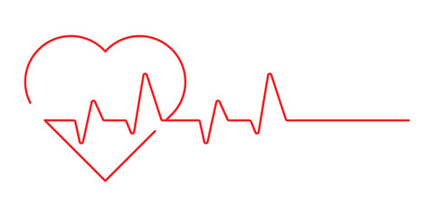 Heart beat icon set. Electrocardiogram. Wave pulse. health icon, heartbeat line, cardiograph icon, heart rhythm symbol. Red cardiology pulse icons. Vector illustrator