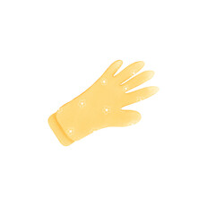 Yellow Floral Pattern Gloves Illustration