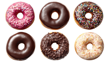 Six glazed donuts in various flavors (1)