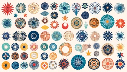 Colorful circular design elements