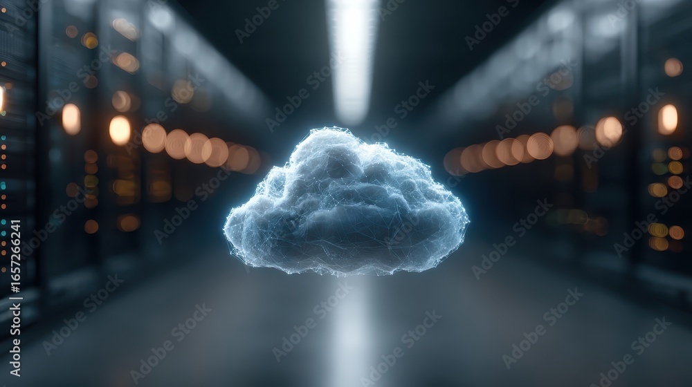 Poster cloud computing visualization data center digital art technology abstract