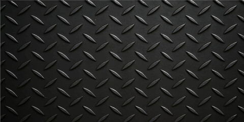 Black metal texture background with industrial steel diamond pattern