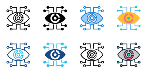 Computer Vision icon set multiple style collection 
