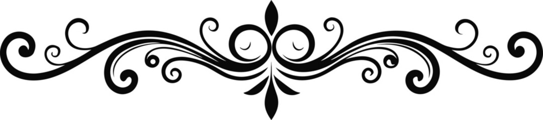 Elegant Ornamental Swirl Divider Vector.