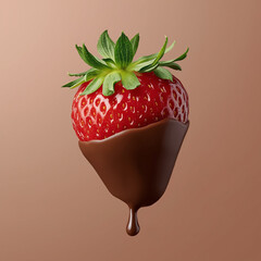 strawberry and chocolate HD 8K wallpaper Stock Photographic Image