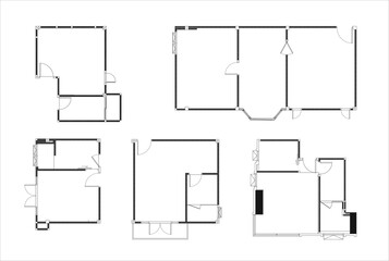 2D Vector Large Bedroom Frame 5 Collection