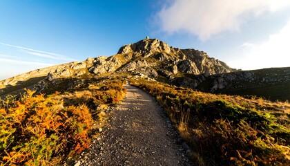 Mountain path at dawn