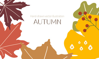 カラフルな落ち葉のフレーム