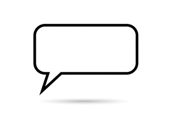 Fototapeta premium Empty rounded rectangle speech bubble with tail and shadow